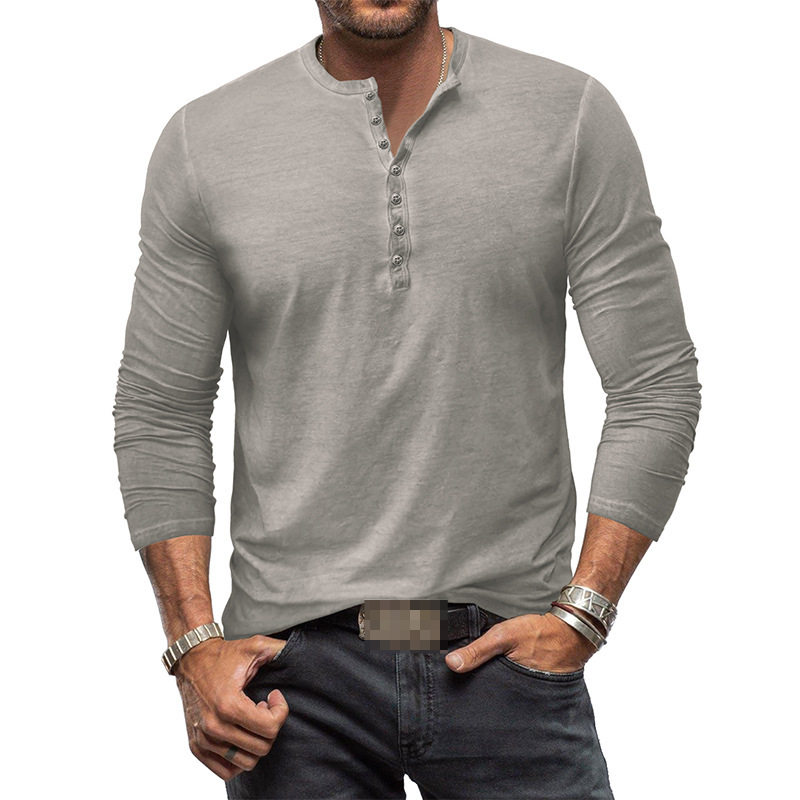 Rex – Henley shirt voor heren met lange mouwen