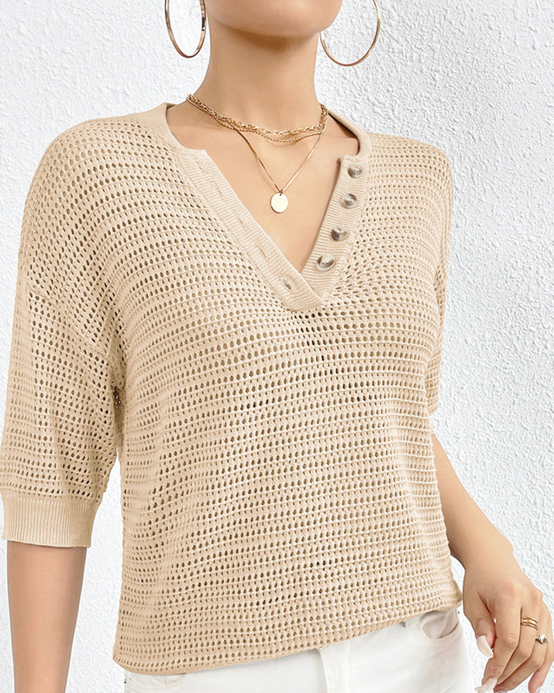 Evita - Casual top met V-hals