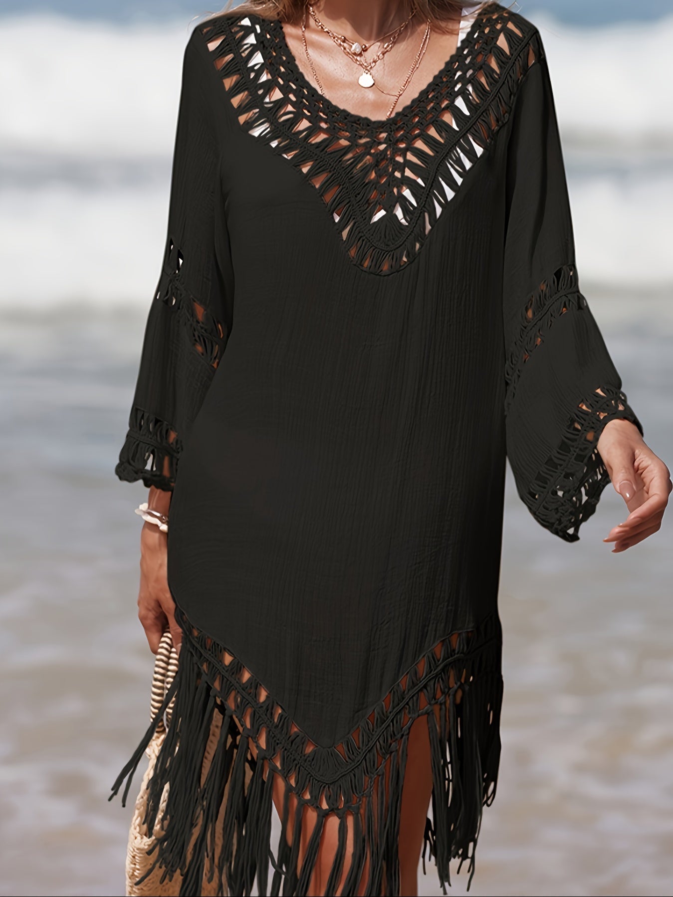 Phebe – Bohemian Style Sexy V-neck Cutout Ibiza Beach Dress