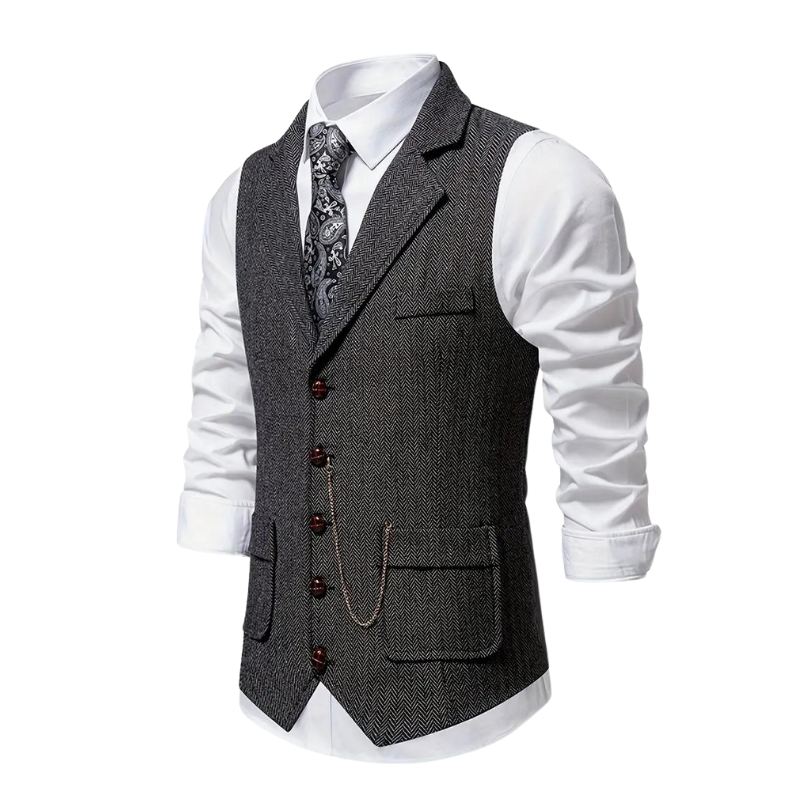 Stephan - Elegant Lapel Vest voor Heren