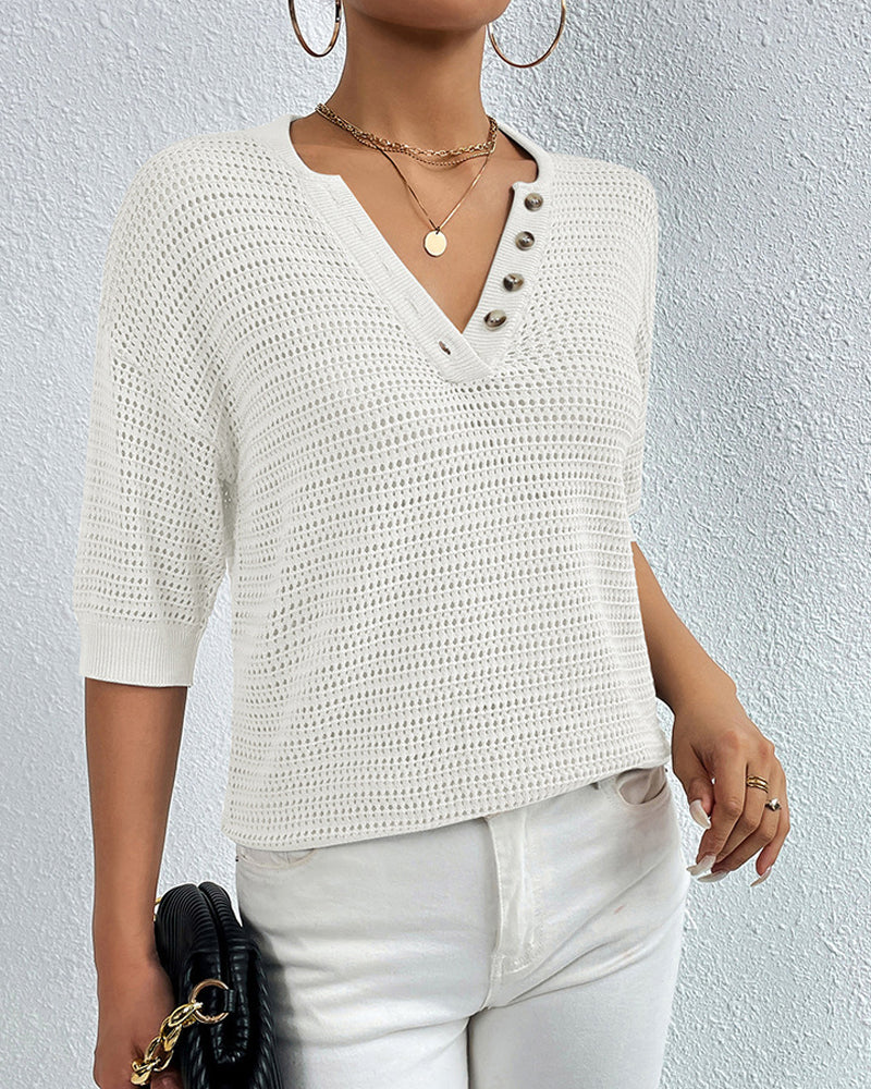 Evita - Casual top met V-hals