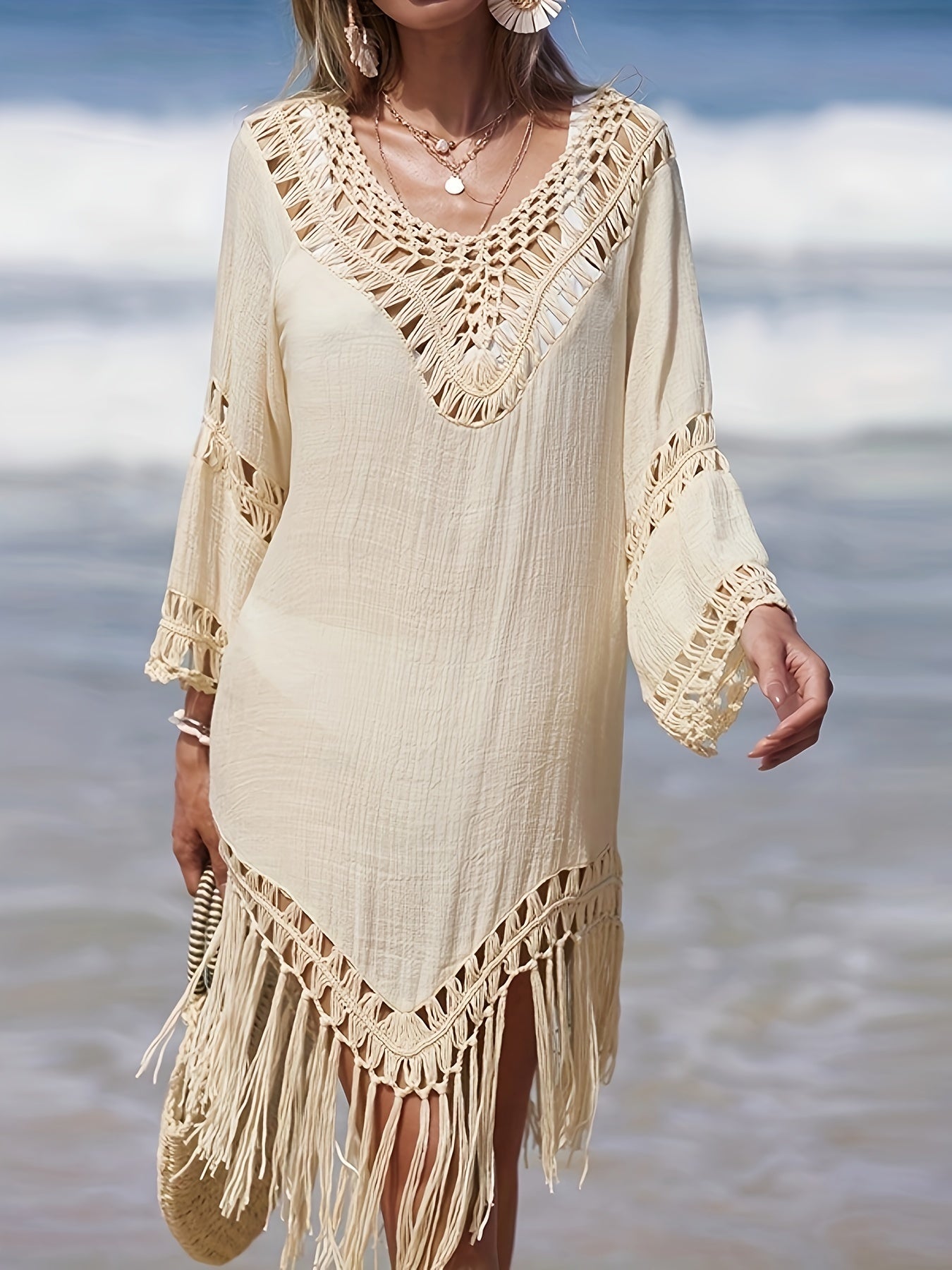 Phebe – Bohemian Style Sexy V-neck Cutout Ibiza Beach Dress