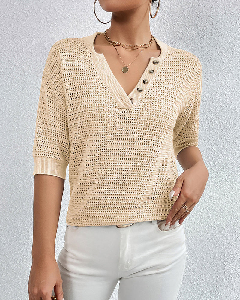 Evita - Casual top met V-hals