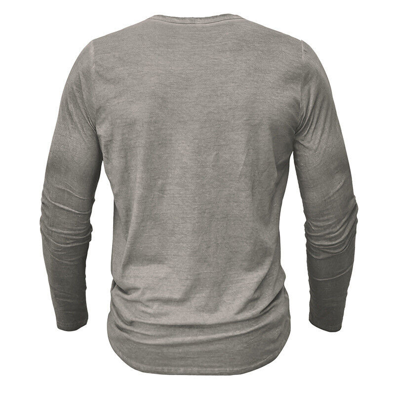 Rex – Henley shirt voor heren met lange mouwen