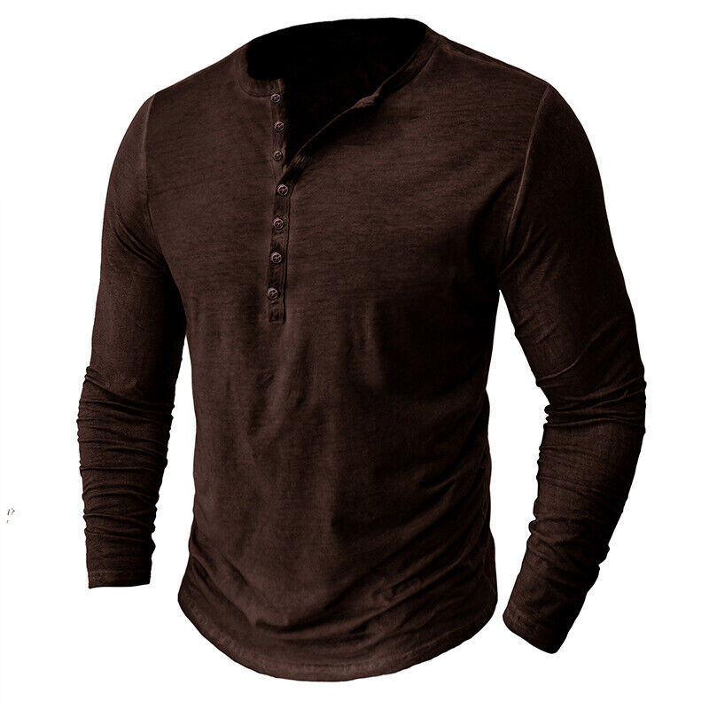 Rex – Henley shirt voor heren met lange mouwen