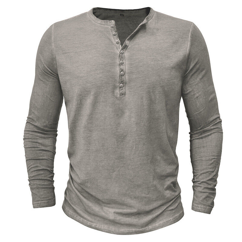 Rex – Henley shirt voor heren met lange mouwen